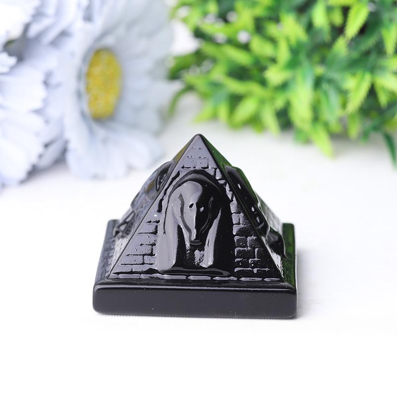 2.2" Pyramid with Pharaoh Crystal Carvings Best Crystal Wholesalers