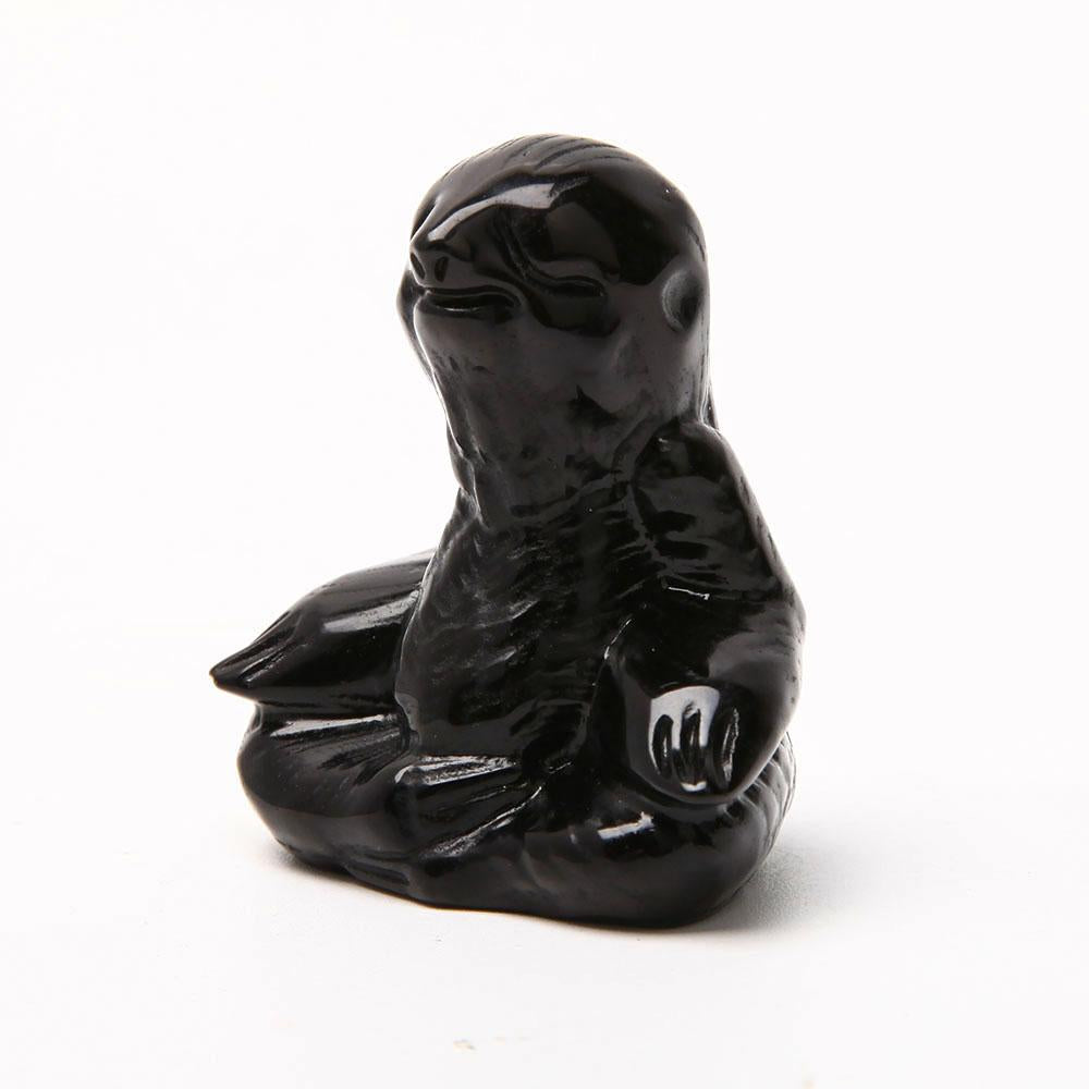 Black Obsidian Hand Carved Sloth Animal Bulk Best Crystal Wholesalers