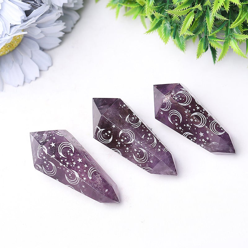 2.5" Amethyst Double Terminated Towers Points Bulk Best Crystal Wholesalers