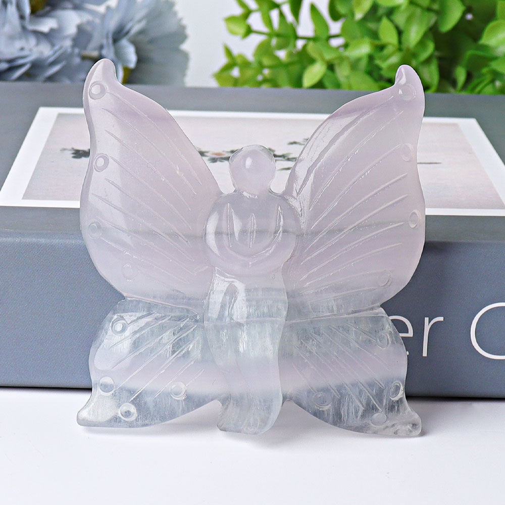 3.6" Fluorite Butterfly Fairy Crystal Carvings Best Crystal Wholesalers