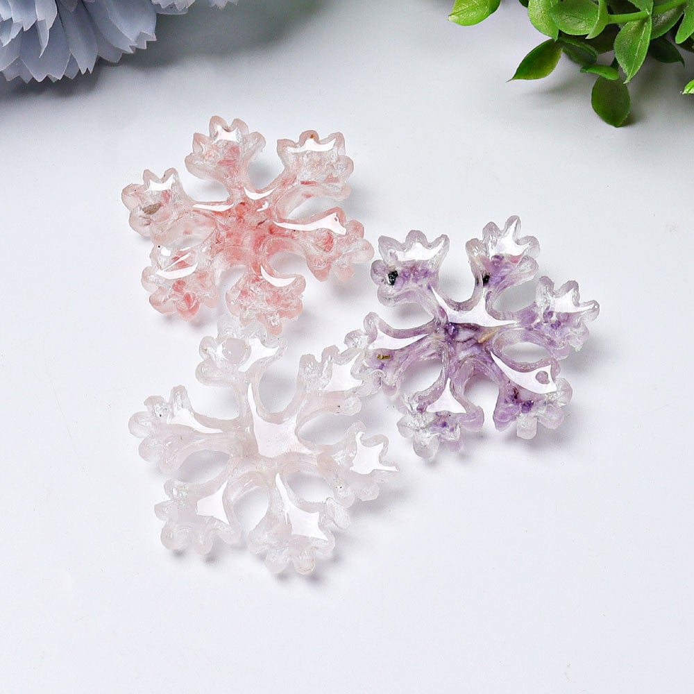 2" Resin Snowflakes Crystal Carvings for Christmas Best Crystal Wholesalers