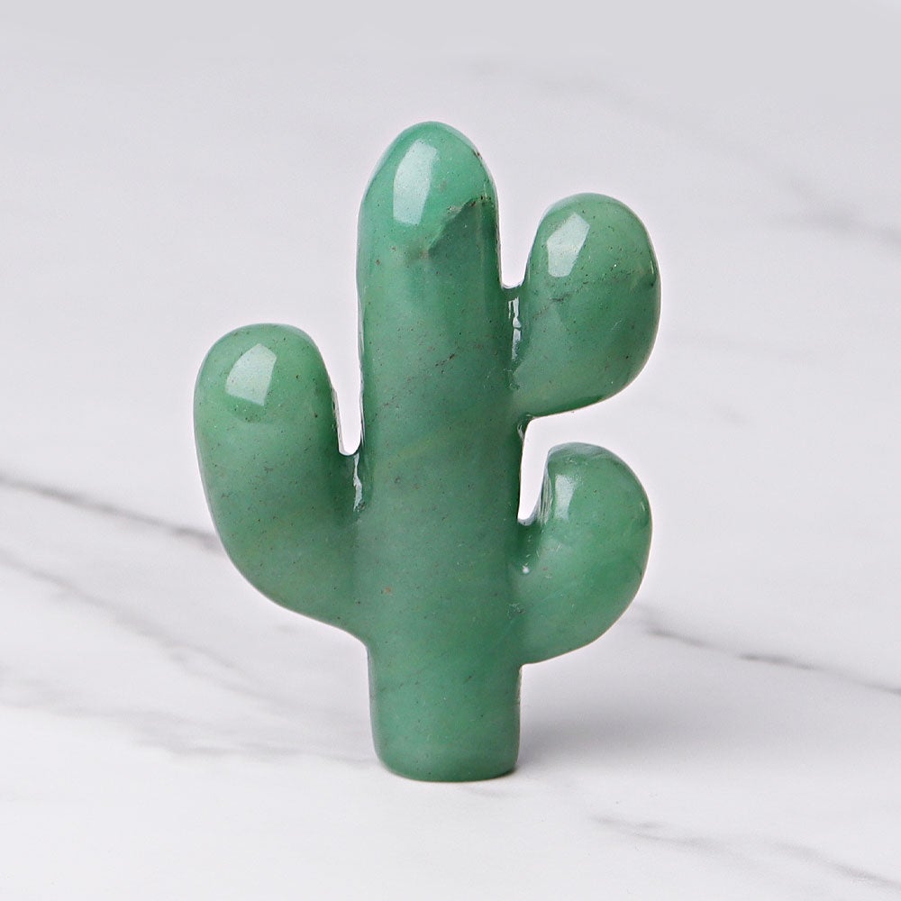 3.1" Green Aventurine Cactus Crystal Carvings Plants Bulk Best Crystal Wholesalers