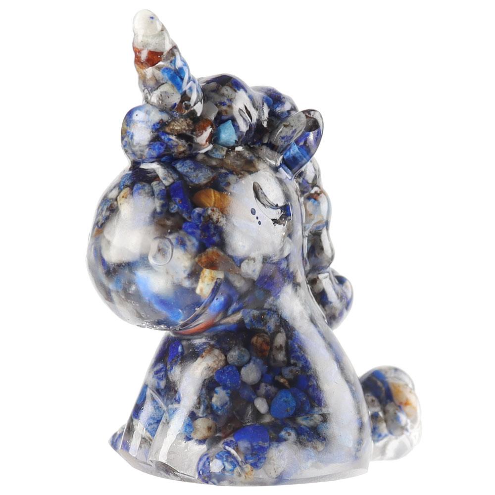 Crystal Chips Unicorn Resin Figurines Ornament for Home Decor