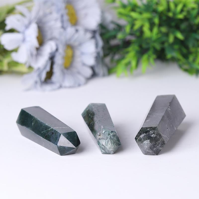 Wholesale Natual Crystal Healing Moss Agate Point Wand Towers Points Bulk Best Crystal Wholesalers