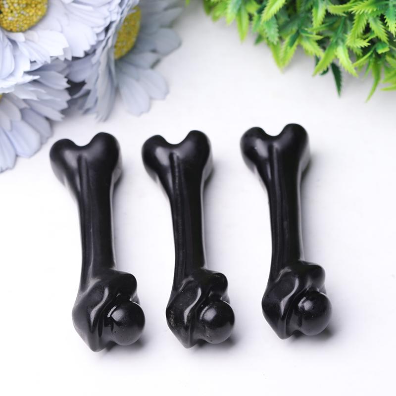 4" Black Obsidian Bone Crystal Carvings Animal Bulk Best Crystal Wholesalers