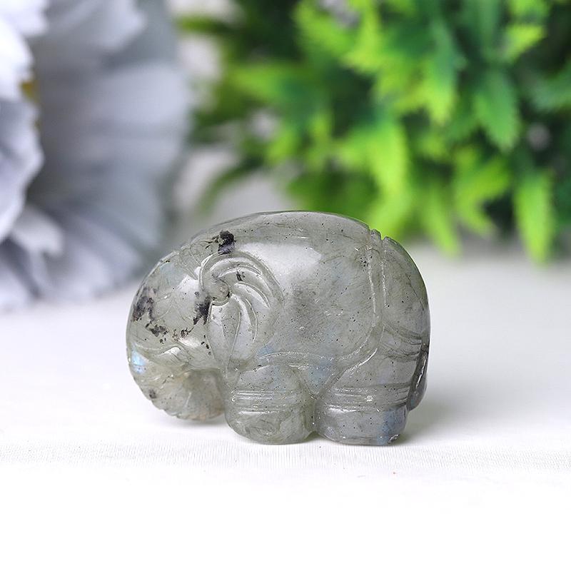 1.5" Elephant Crystal Carvings Best Crystal Wholesalers