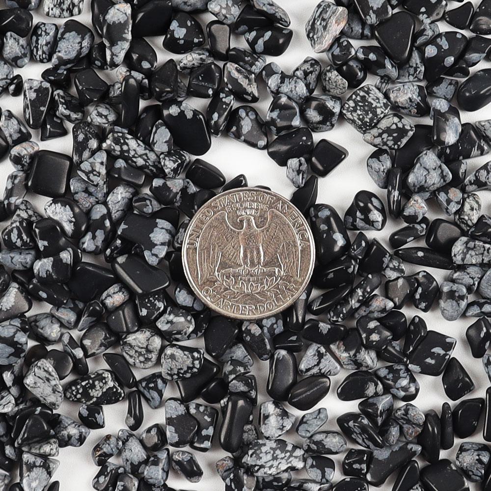 0.1kg Snowflake Obsidian Tumbled Stone Chips Crushed Natural Crystal Quartz Pieces Best Crystal Wholesalers