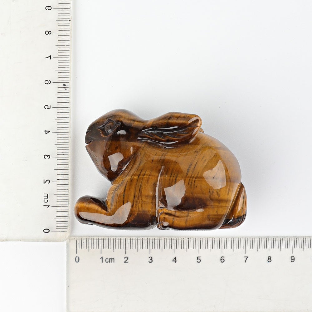 2.4" Tiger's Eye Rabbit Crystal Carving Animal Bulk Best Crystal Wholesalers