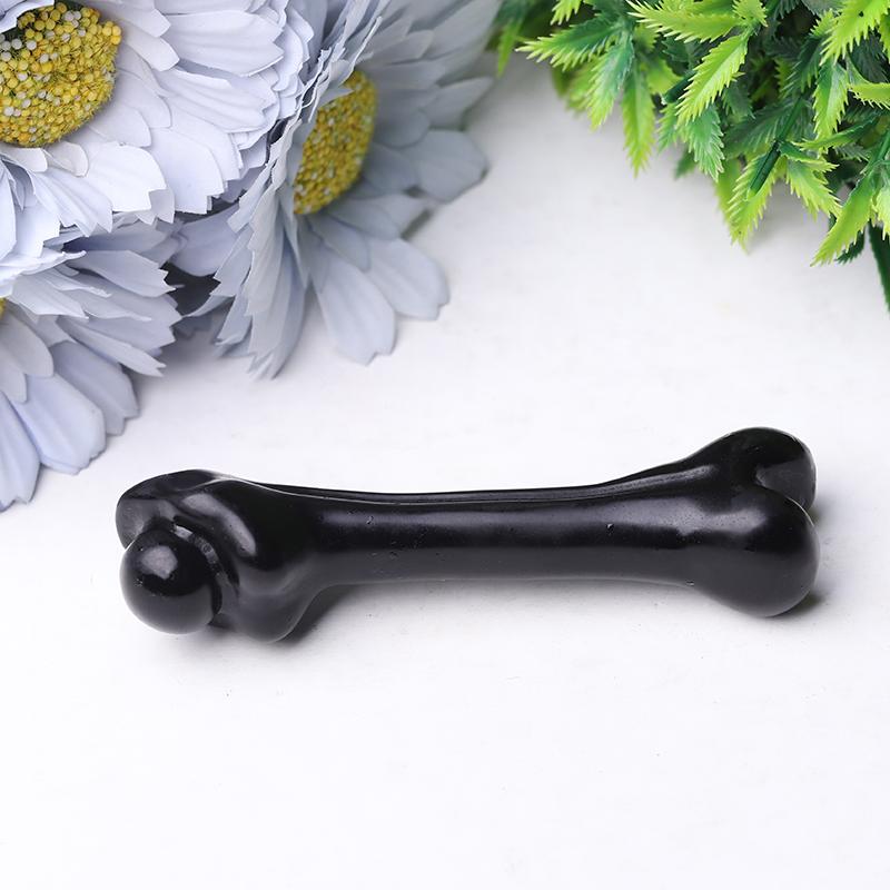 4" Black Obsidian Bone Crystal Carvings Animal Bulk Best Crystal Wholesalers