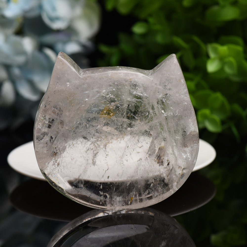 2.0"-3.5" Clear Quartz Cat Head Bowl Crystal Carving Bulk WholesaleBest Crystal Wholesalers