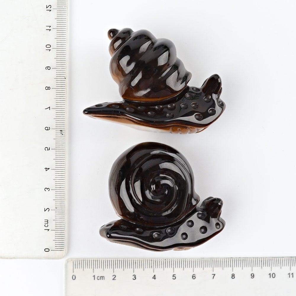 2.5" Tiger's Eye Snail Crystal Carvings Animal Bulk Best Crystal Wholesalers