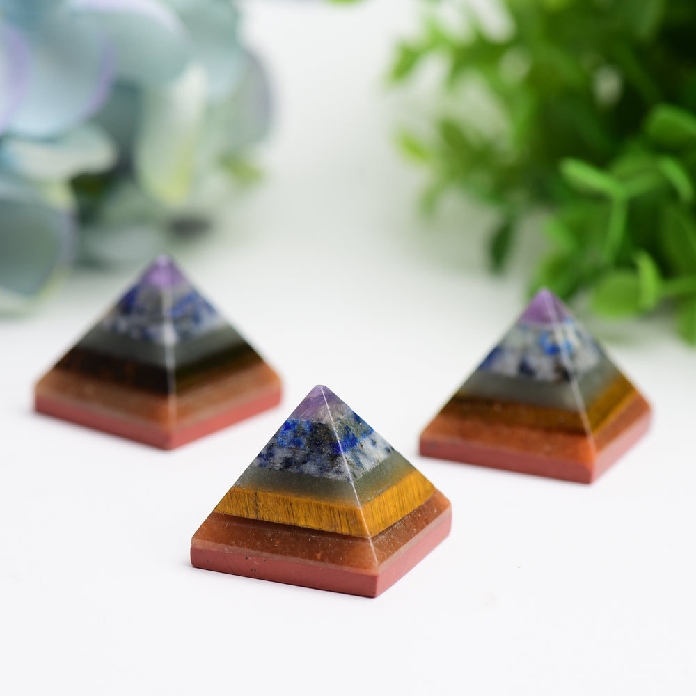 1.0" Chakra Pyramid Crystal Carving Bulk Wholesale