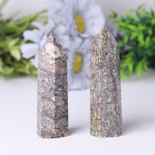 Natrual Crinoid Fossil Jasper Point Healing Crystal Towers Points Bulk Best Crystal Wholesalers