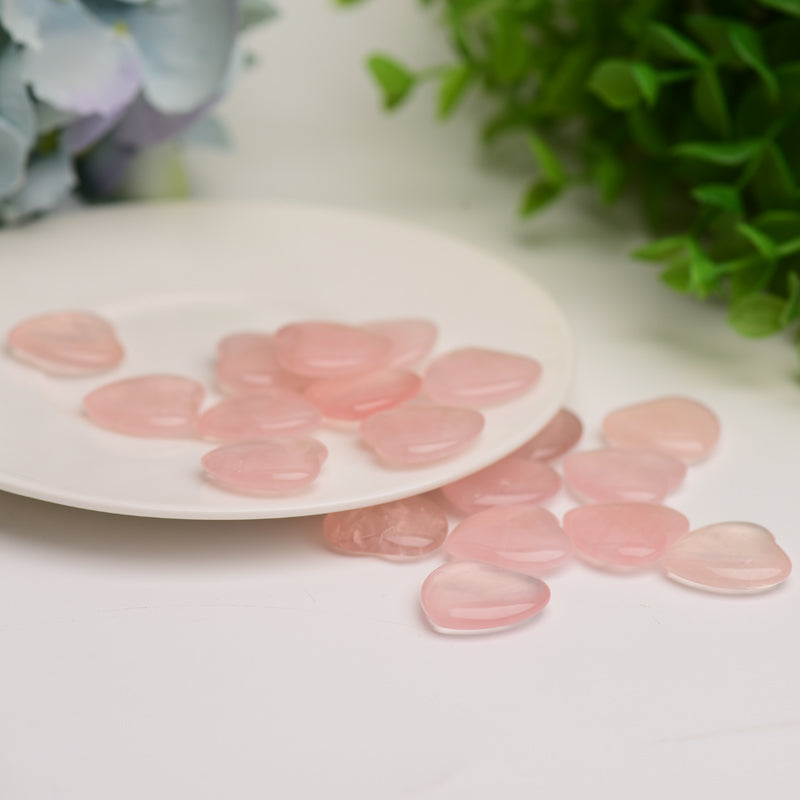 0.8" Mini Rose Quartz Heart Crystal Carving Bulk Crystal wholesale suppliers