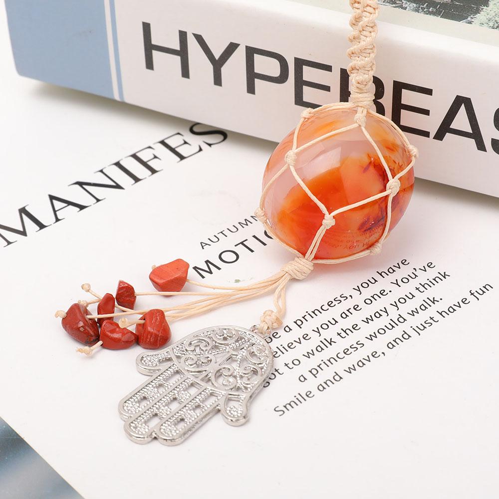 Straw Rope Wrapped Carnelian Stone Adjustable Necklace Best Crystal Wholesalers