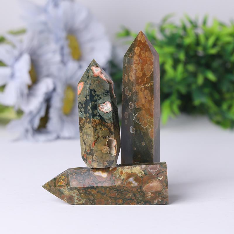 Hotsale Natural Rainforest Jasper Towers Points Bulk  Best Crystal Wholesalers