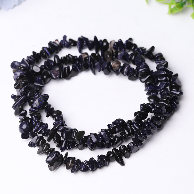 Drilled  Crystal Chips with holes String for DIY bulk Bracelet Best Crystal Wholesalers Blue Sandstone Lapis Black Tourmaline In Quartz Ametrine