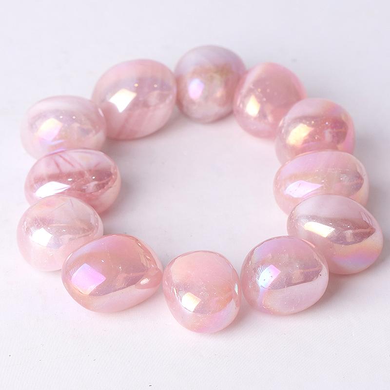 25 mm Rose Aura Quartz Tumbles