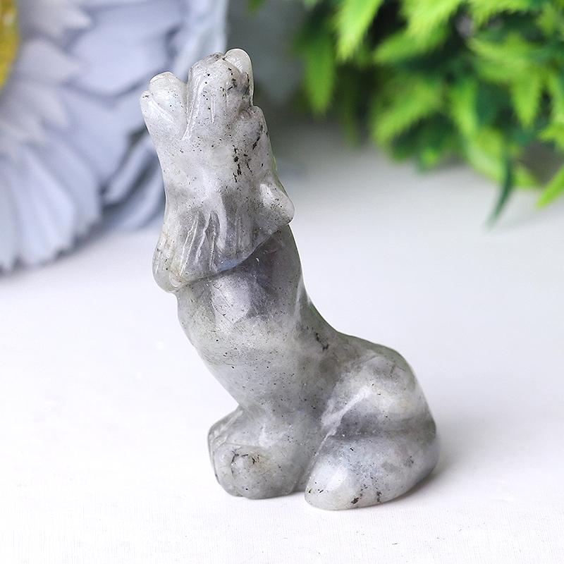 2.5" Wolf Crystal Carvings Animal Bulk Best Crystal Wholesalers