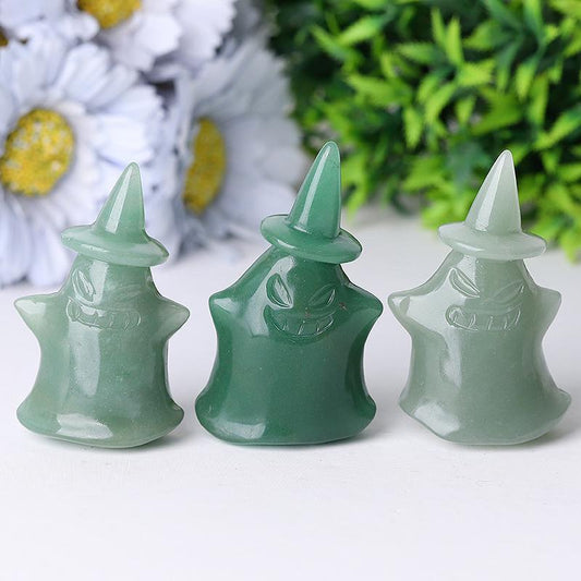 2.7" Green Aventurine Devil Ghost Crystal Carvings for Halloween Best Crystal Wholesalers