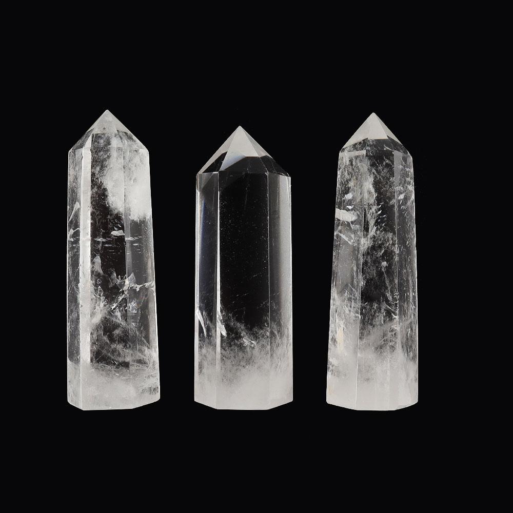 Set of 3 Clear Quartz Towers Points Bulk Best Crystal Wholesalers