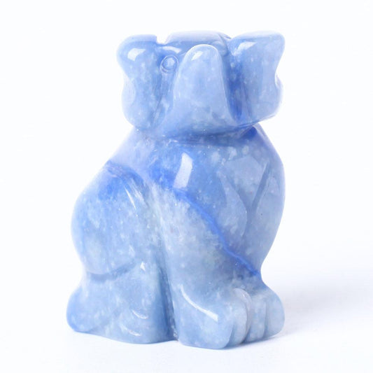 Blue Aventurine Dog Figurine Crystal Carving Animal Bulk Best Crystal Wholesalers