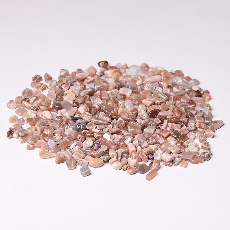 0.1kg 7-9mm Peach Moonstone Chips Crystal Chips for Decoration Best Crystal Wholesalers