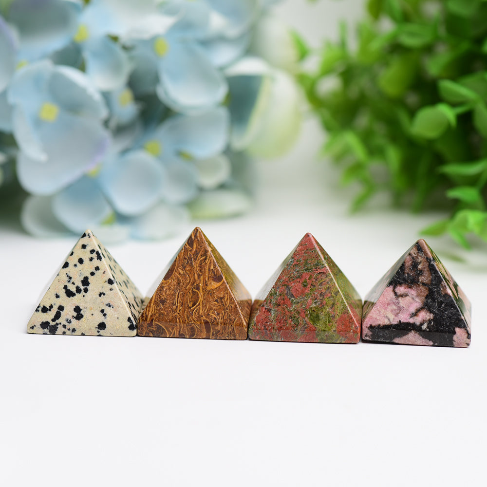 1.1" Mixed Crystal Pyramids Crystal Carving Bulk Best Crystal Wholesalers