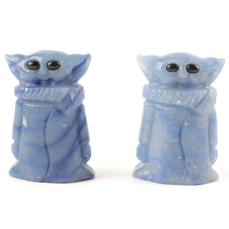 Blue Aventurine Crystal Carving Yoda 2"  Cartoon Bulk Best Crystal Wholesalers