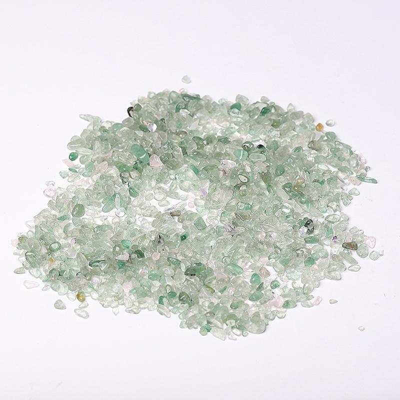 0.1kg Different Size Natural Green Strawberry Quartz Chips Crystal Chips for Decoration Best Crystal Wholesalers