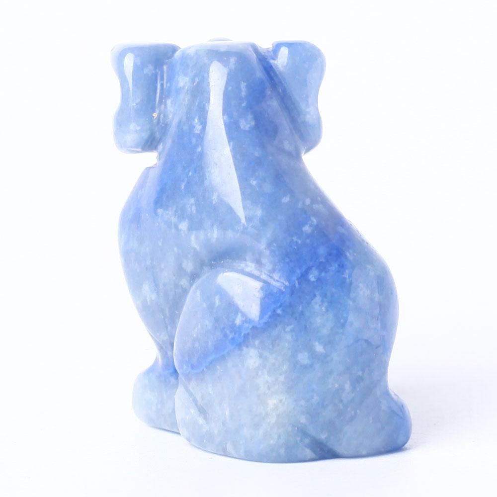 Blue Aventurine Dog Figurine Crystal Carving Animal Bulk Best Crystal Wholesalers