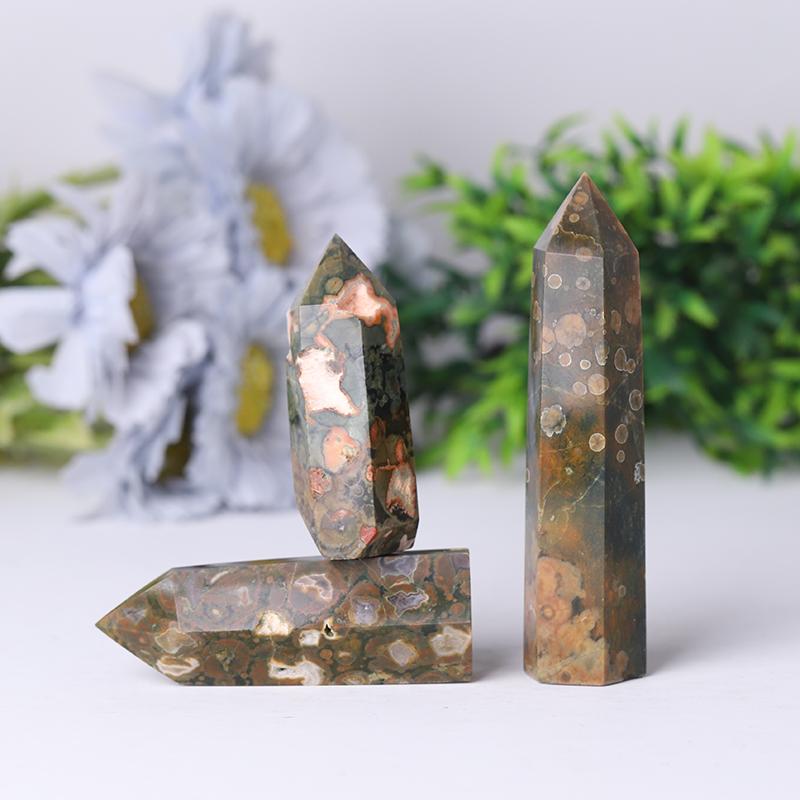 Hotsale Natural Rainforest Jasper Towers Points Bulk  Best Crystal Wholesalers