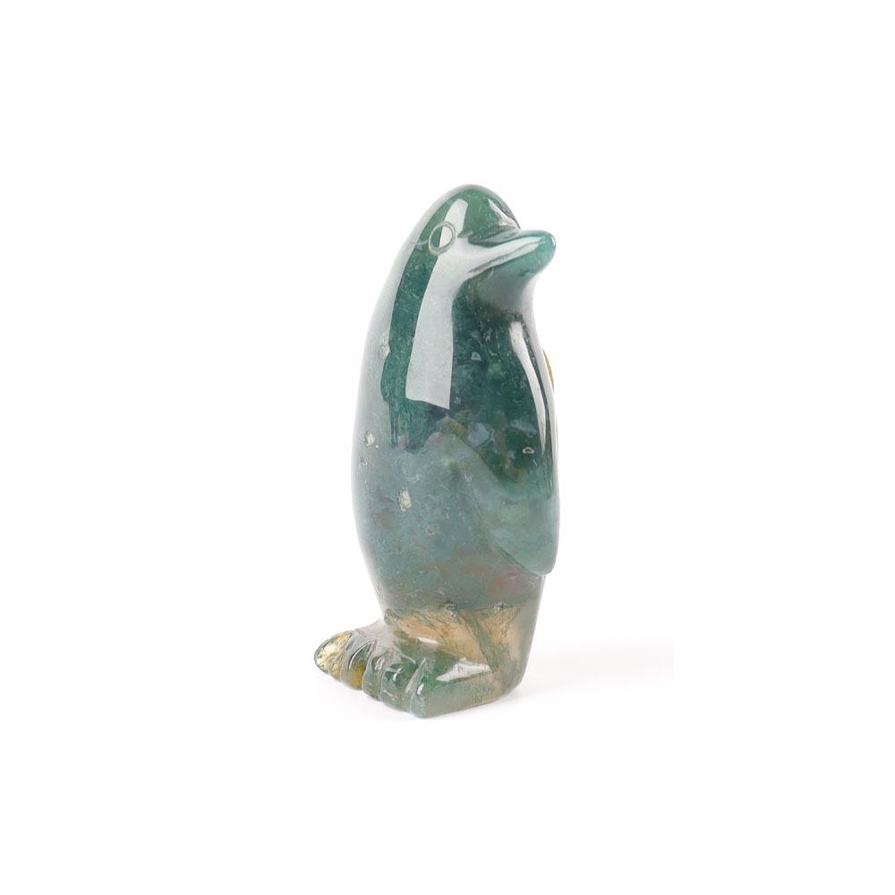 2" Moss Agate Crystal Carving Penguin Free Form Animal Bulk Best Crystal Wholesalers