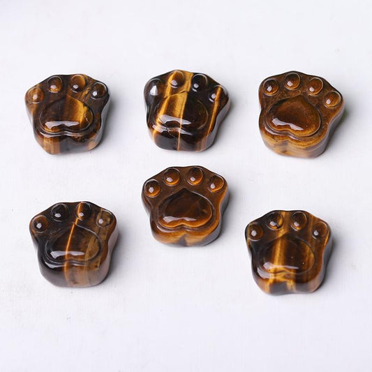 0.7" Tiger Eye Cat Paw Crystal Carvings Animal Bulk Best Crystal Wholesalers