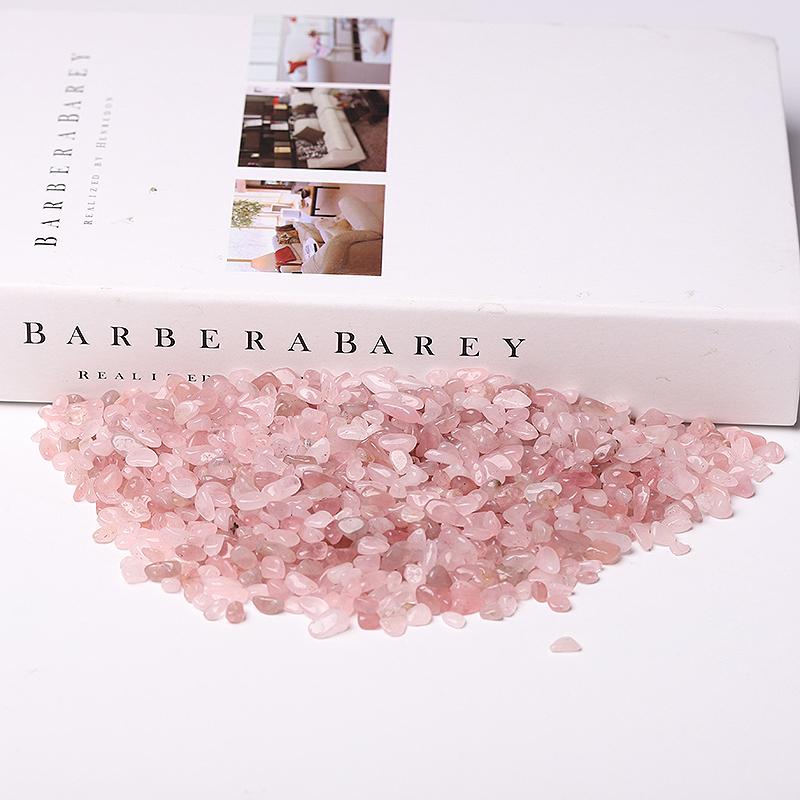 Crushed natural Rose quartz chips in Bulk