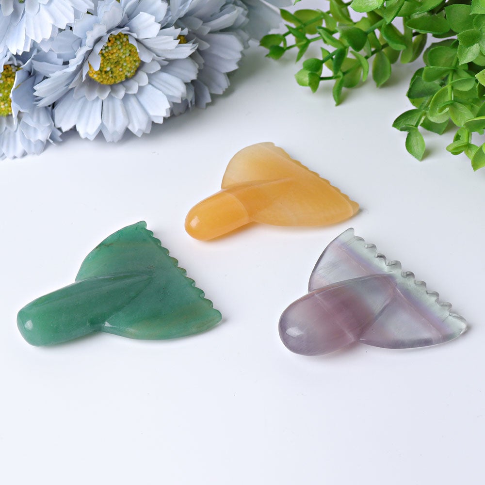 2.2" Fish Mermaid Tail Crystal Carvings Animal Bulk Best Crystal Wholesalers Yellow Calcite Fluorite Green Aventurine Purple Mica