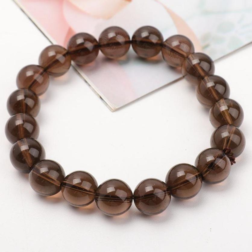 Smoky quartz natural 10.5mm bead bracelets for sale