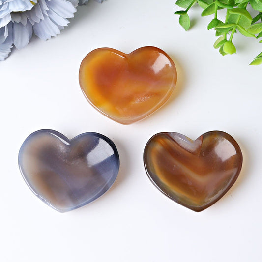 2.1" Agate Heart Shape Bowls Crystal Carvings Best Crystal Wholesalers