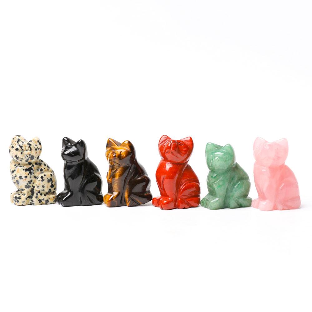 1.5" Cat Figurine Crystal Carvings Animal BulkBest Crystal Wholesalers