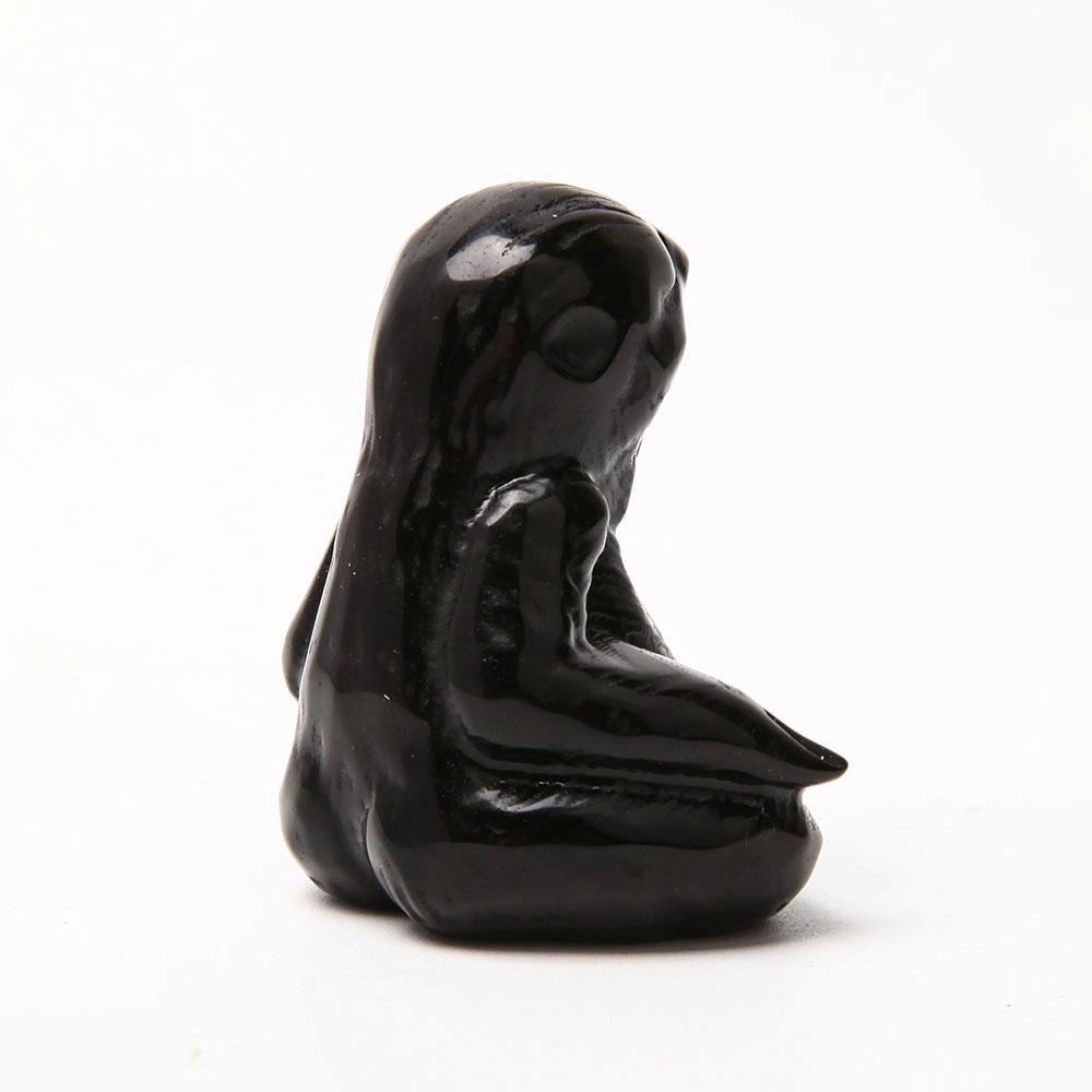 Black Obsidian Hand Carved Sloth Animal Bulk Best Crystal Wholesalers