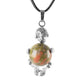 Silver Skeleton Wrapped Round Ball Gemstone Healing Crystal Pendant Best Crystal Wholesalers