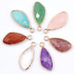 25mm Irregular Water Drop Shape Crystal Pendant with Golden Rim Best Crystal Wholesalers