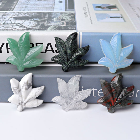 1.9" Leaf Crystal Carvings Plants Bulk Best Crystal Wholesalers