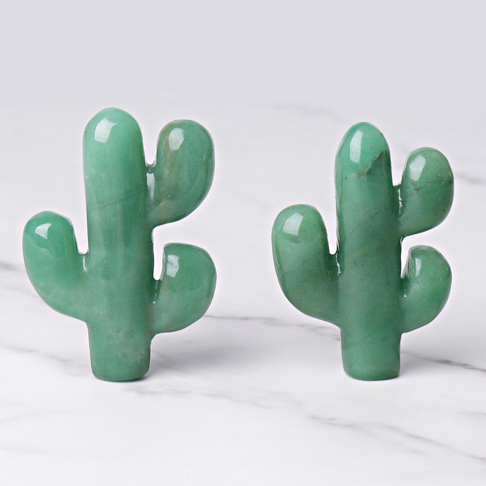 3.1" Green Aventurine Cactus Crystal Carvings Plants Bulk Best Crystal Wholesalers