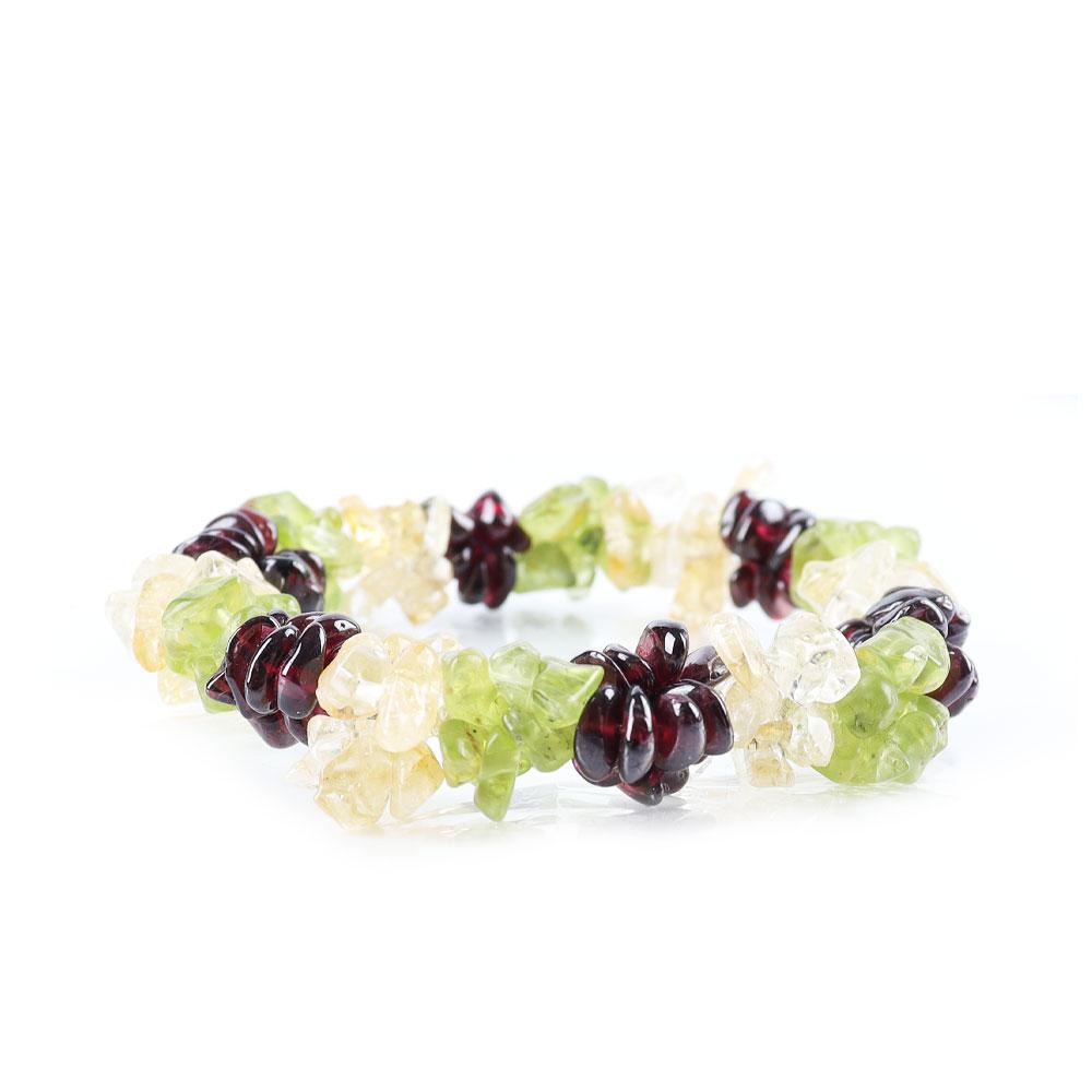 Peridot Garnet Citrine Mixed Chips Bracelet Best Crystal Wholesalers