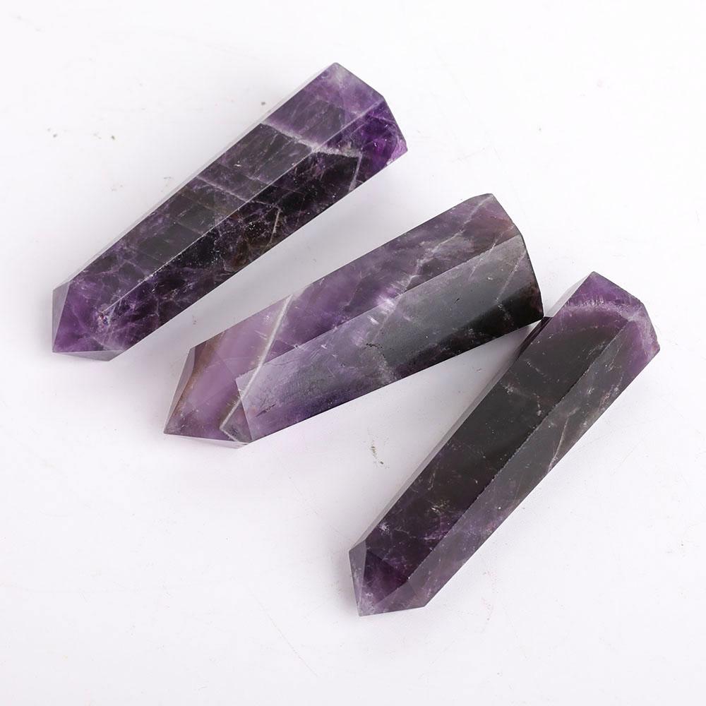 Set of 3 Amethyst Towers Points Bulk Best Crystal Wholesalers