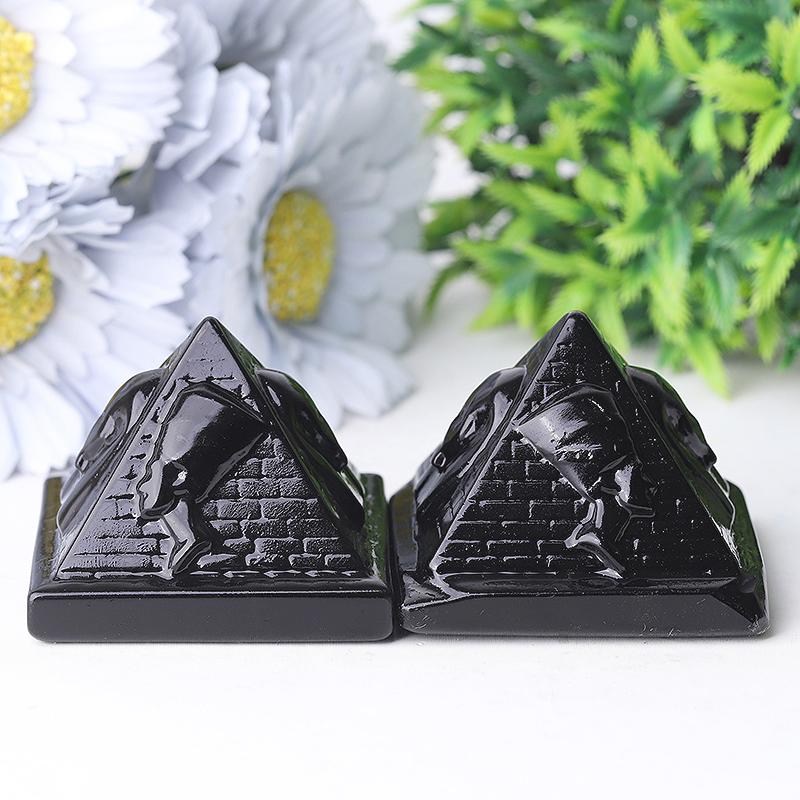 2.2" Pyramid with Pharaoh Crystal Carvings Best Crystal Wholesalers