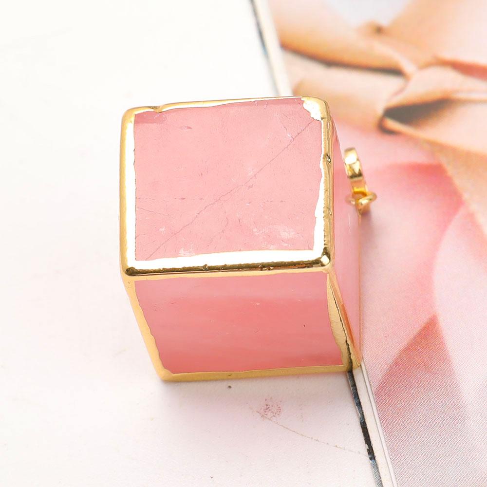 Rose Quartz Cube Pendant Best Crystal Wholesalers