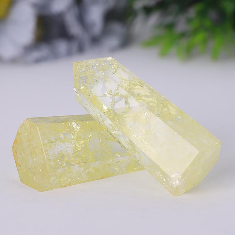 Yellow Crack Quartz Point Healing Stone Towers Points Bulk Best Crystal Wholesalers