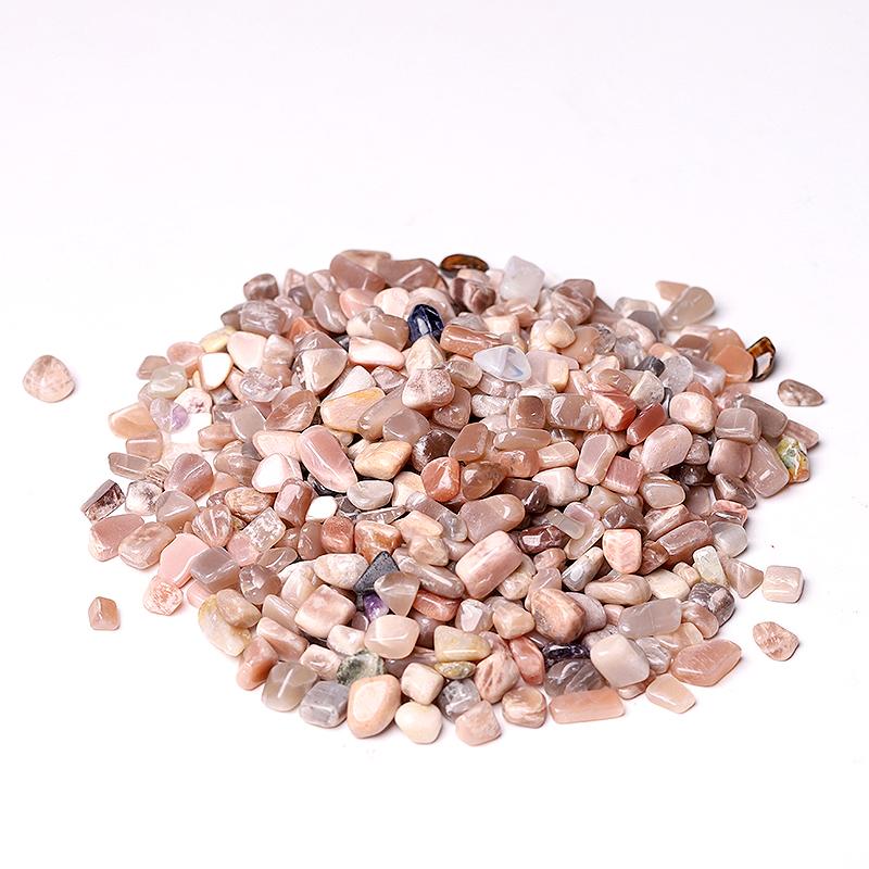 0.1kg 7-9mm Peach Moonstone Chips Crystal Chips for Decoration Best Crystal Wholesalers